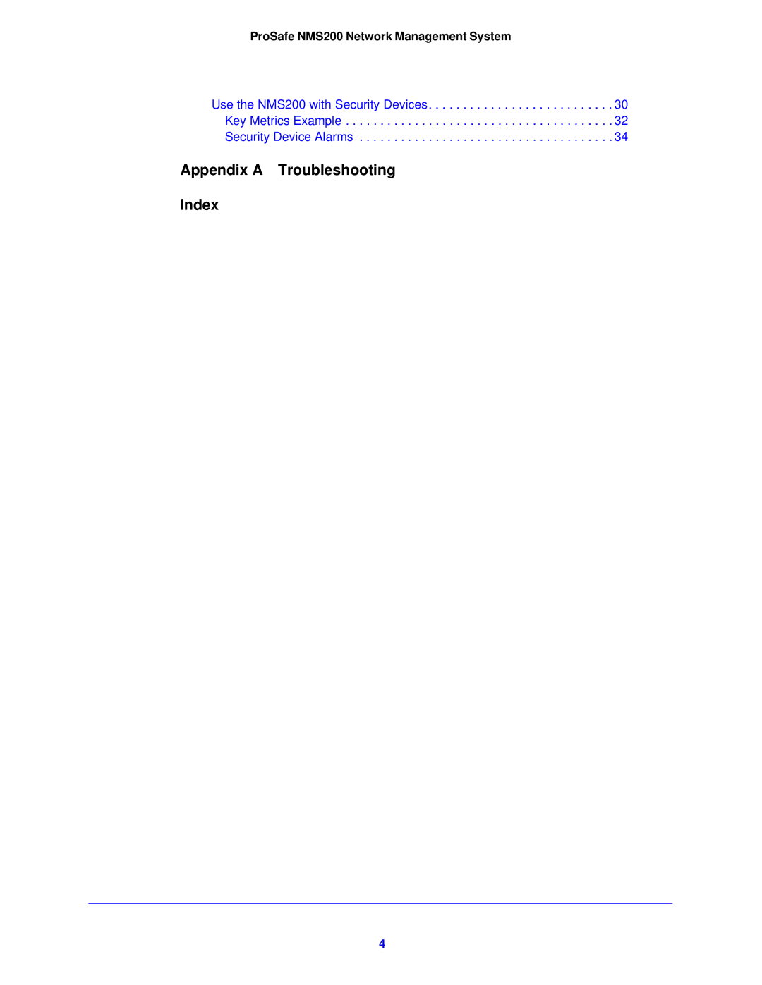 NETGEAR NMS200 quick start Appendix a Troubleshooting Index 