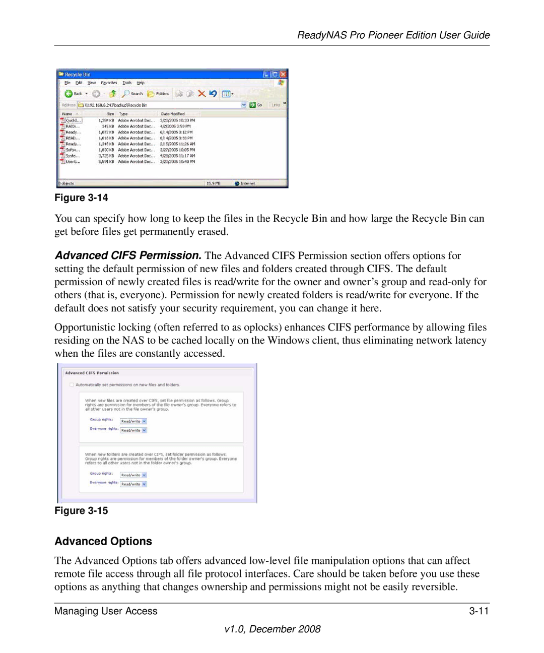 NETGEAR Pioneer Edition manual Advanced Options 