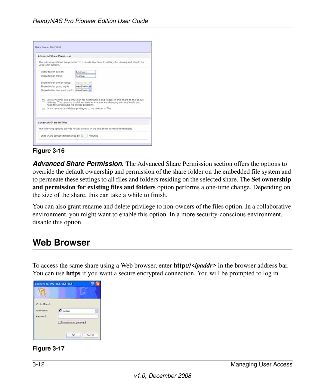 NETGEAR Pioneer Edition manual Web Browser 