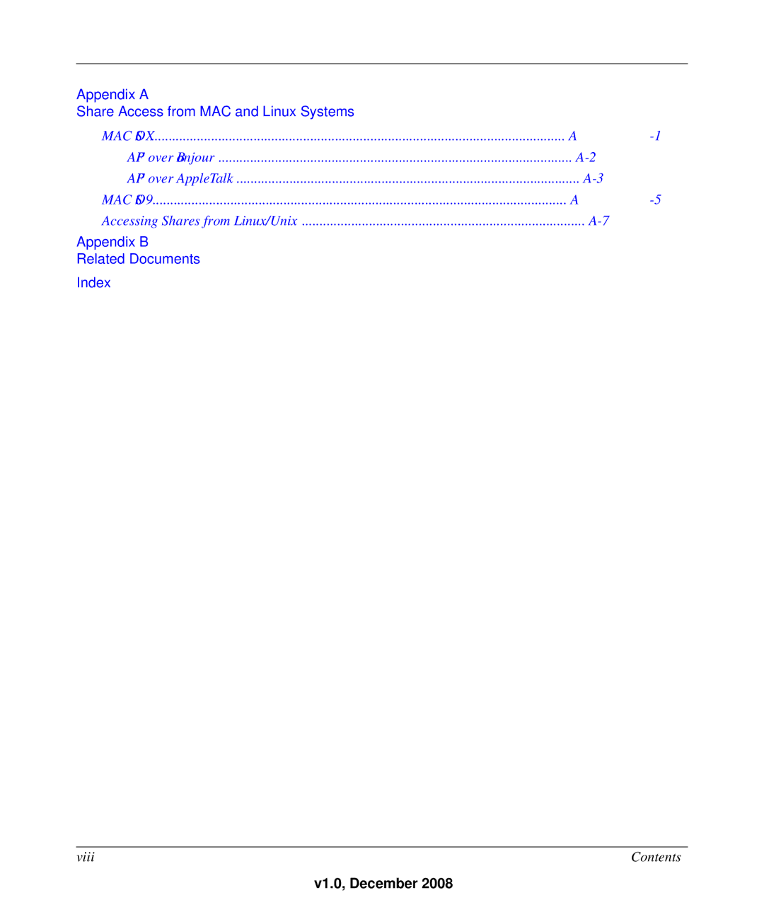 NETGEAR Pioneer Edition manual Appendix a Share Access from MAC and Linux Systems 