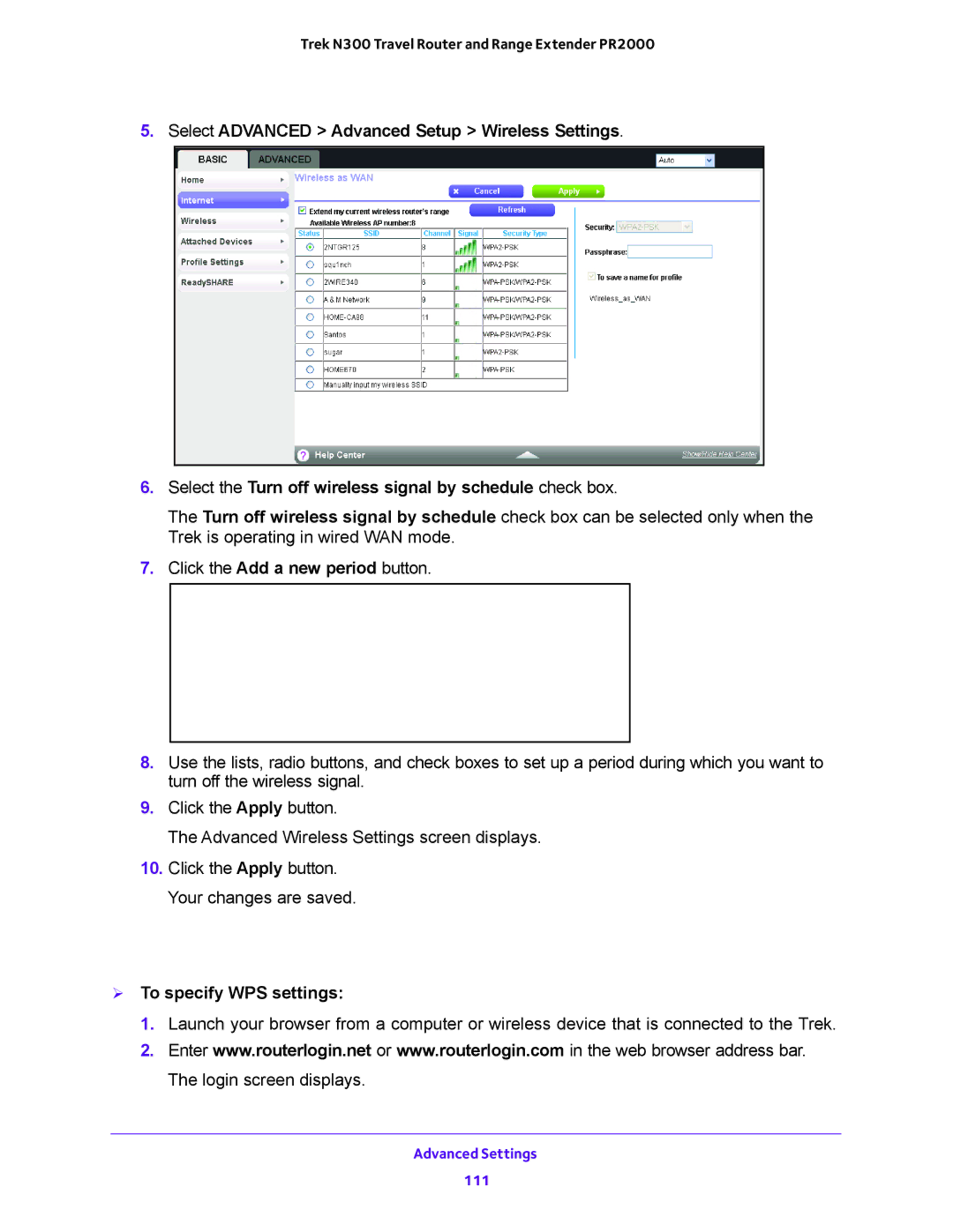 NETGEAR PR2000 user manual View or Change WPS Settings,  To specify WPS settings 