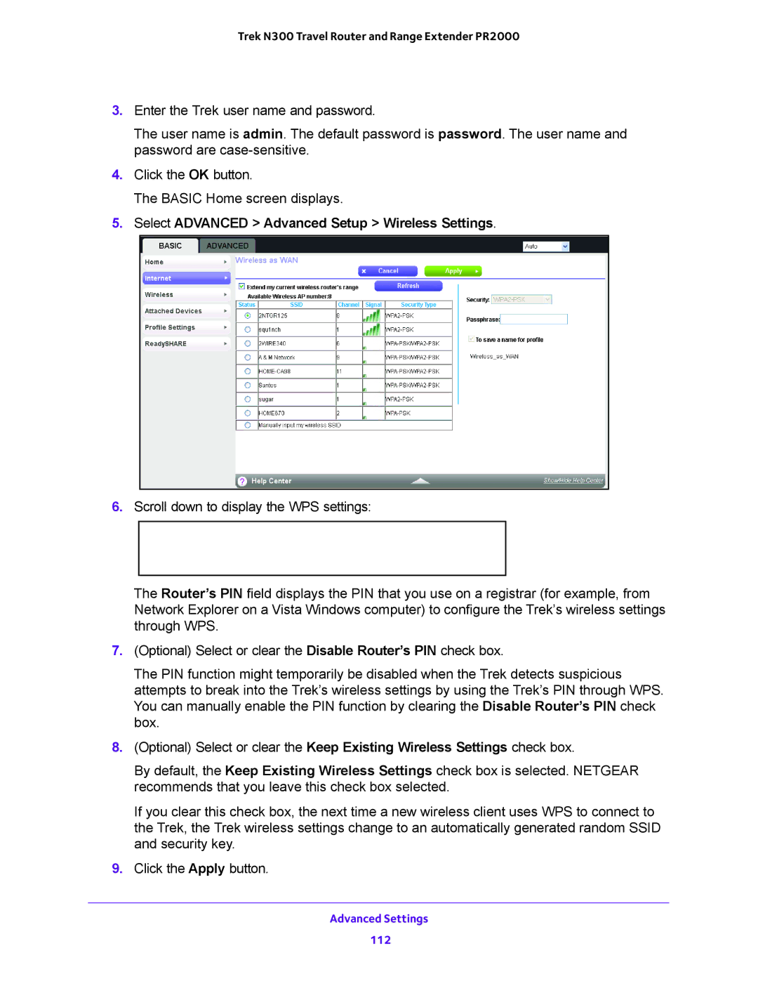 NETGEAR PR2000 user manual Advanced Settings 112 