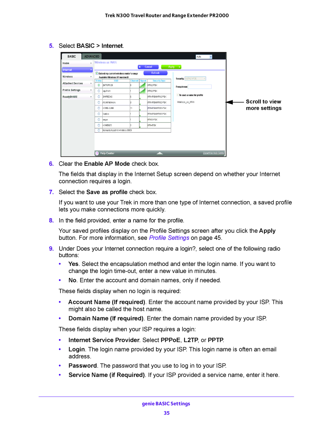 NETGEAR PR2000 user manual Select Basic Internet, Internet Service Provider. Select PPPoE, L2TP, or Pptp 