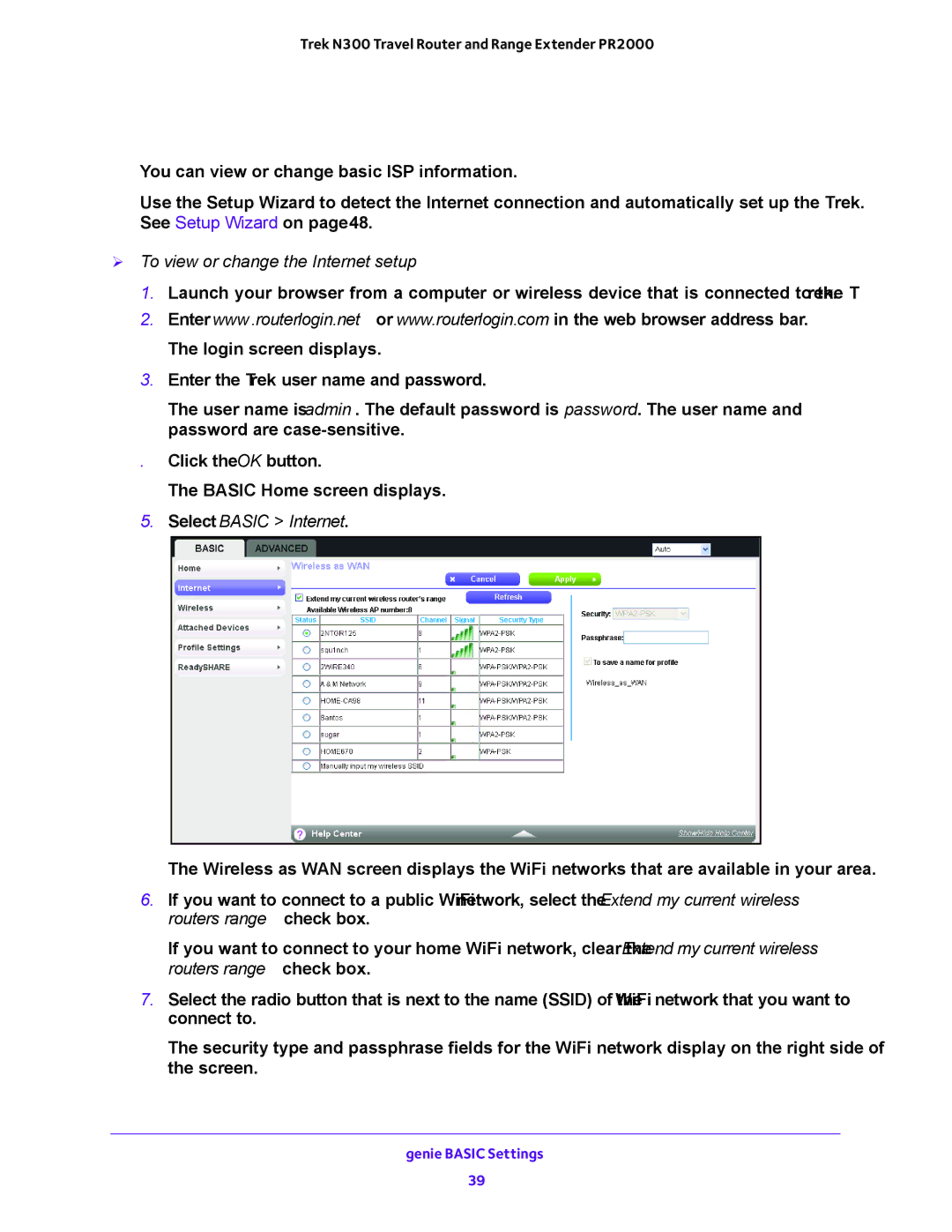 NETGEAR PR2000 user manual Wireless WAN Connection WiFi Mode 