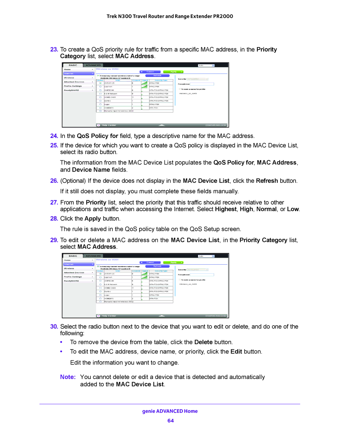 NETGEAR PR2000 user manual Genie Advanced Home 