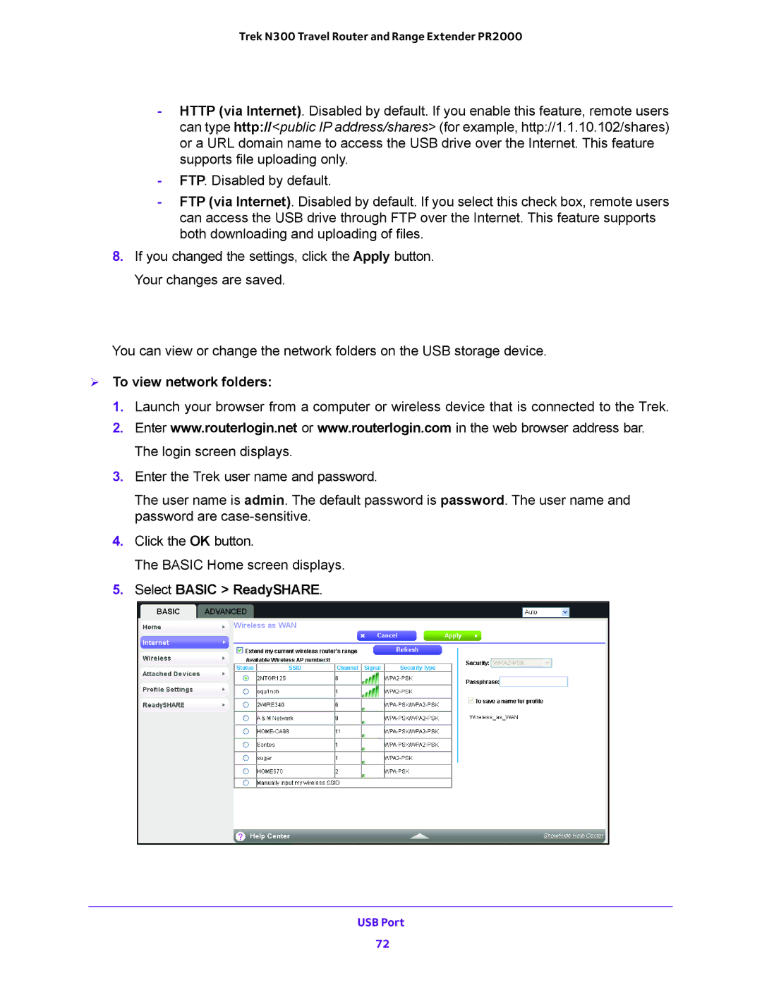 NETGEAR PR2000 user manual Configure the Available Network Folders,  To view network folders 