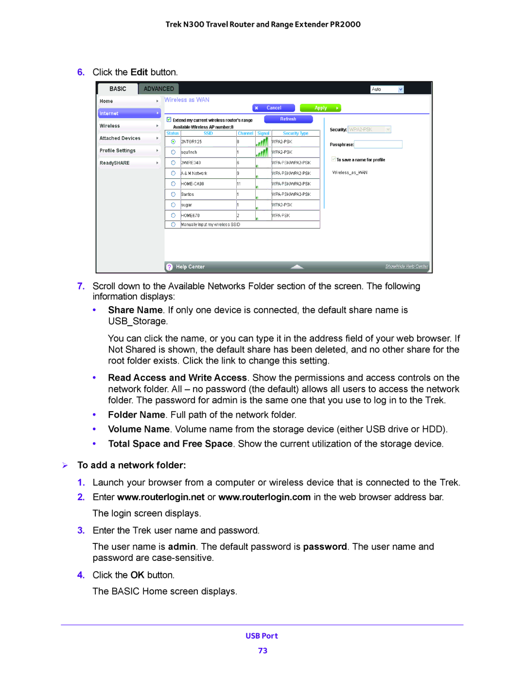 NETGEAR PR2000 user manual  To add a network folder 