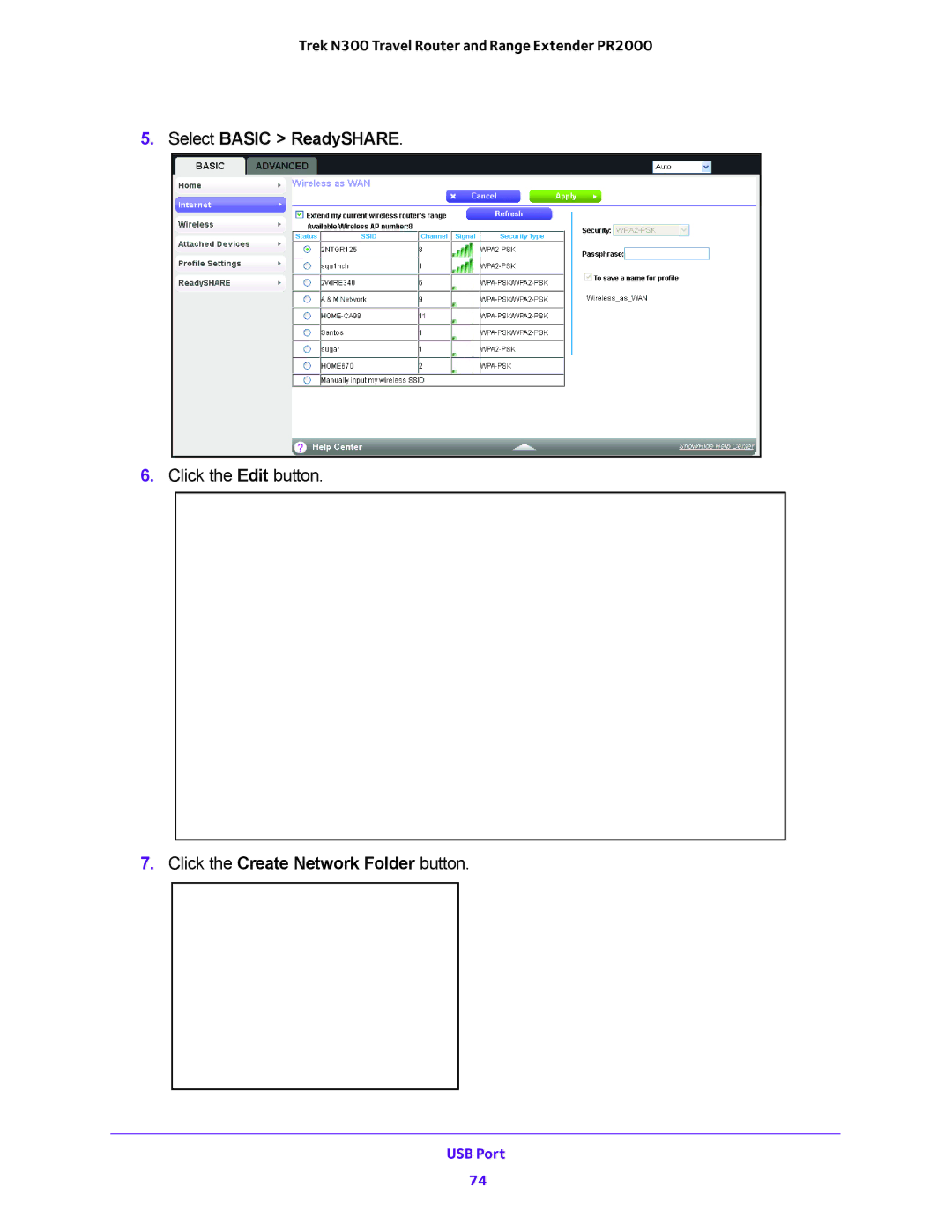 NETGEAR PR2000 user manual Click the Create Network Folder button 