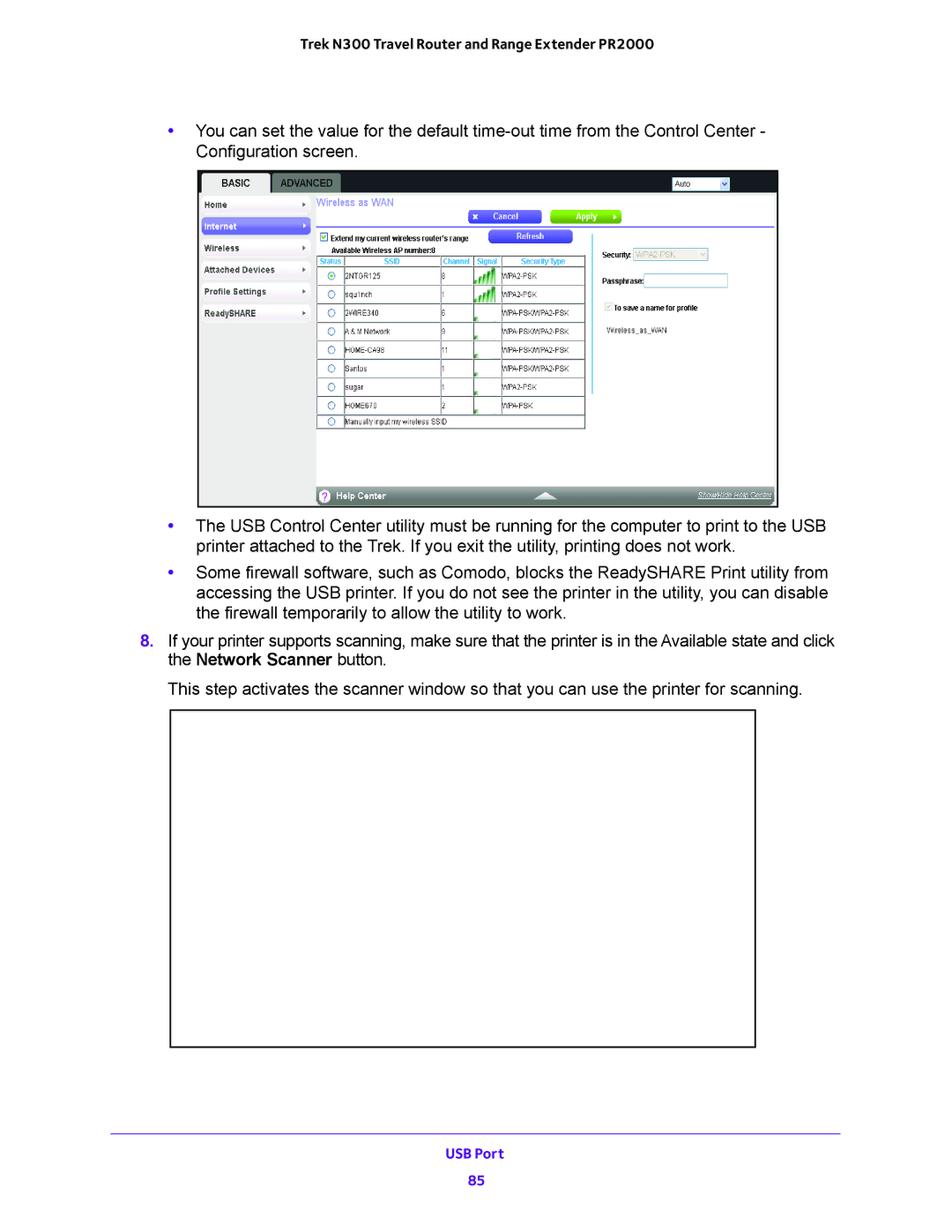 NETGEAR PR2000 user manual USB Port 