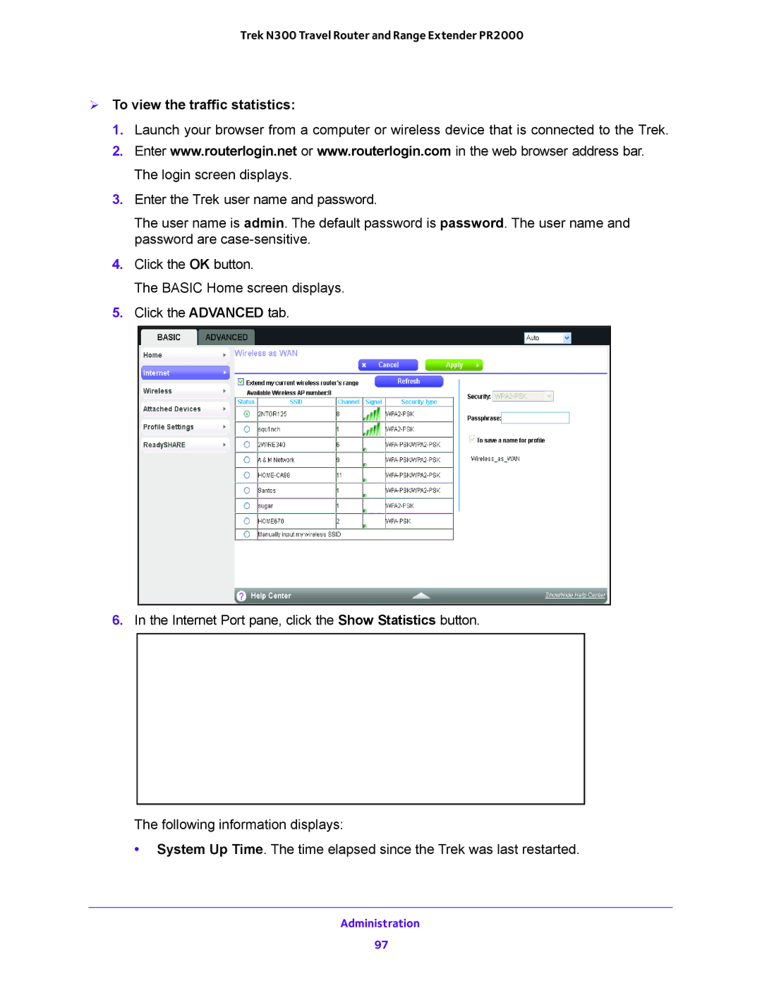 NETGEAR PR2000 user manual  To view the traffic statistics 