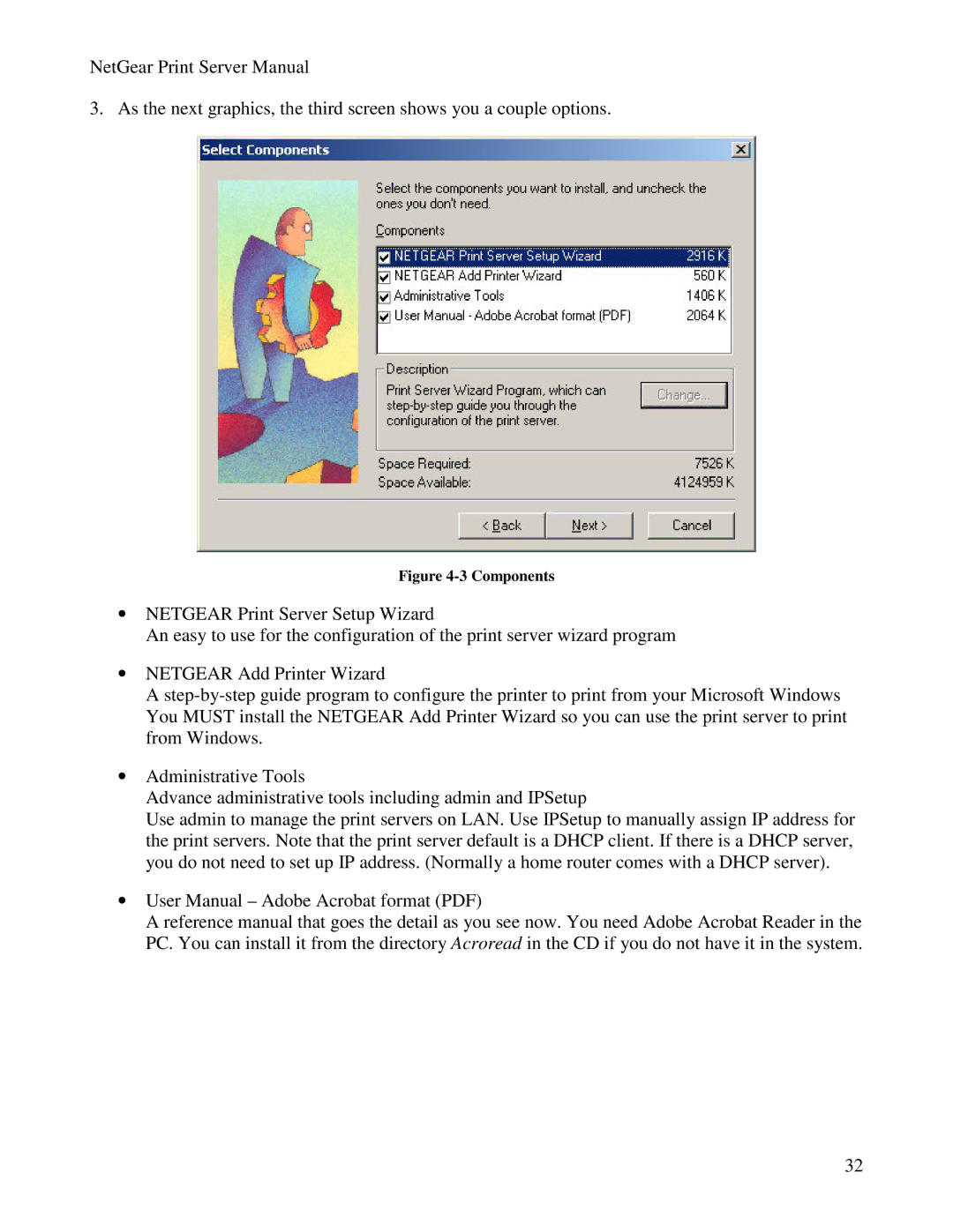 NETGEAR PS100 manual Components 