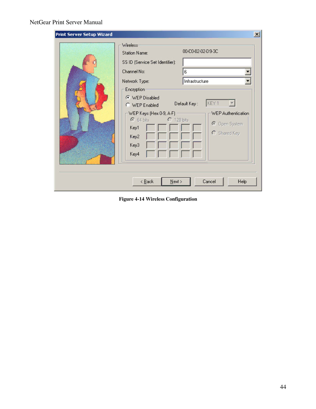 NETGEAR PS100 manual Wireless Configuration 