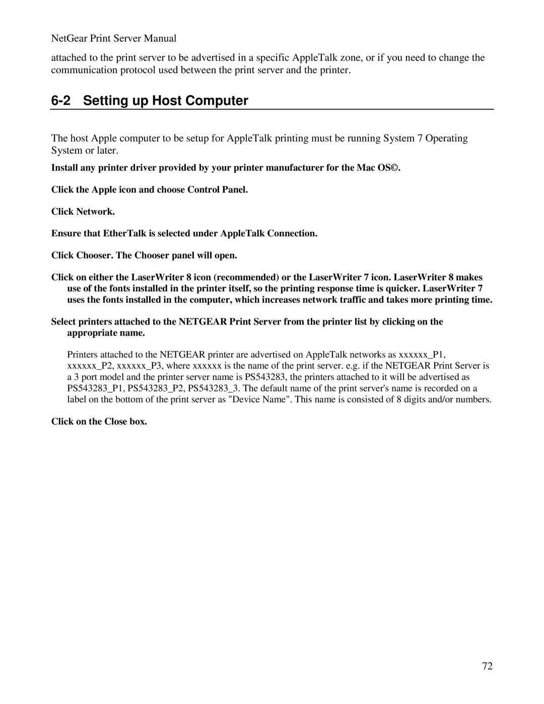 NETGEAR PS100 manual Setting up Host Computer 