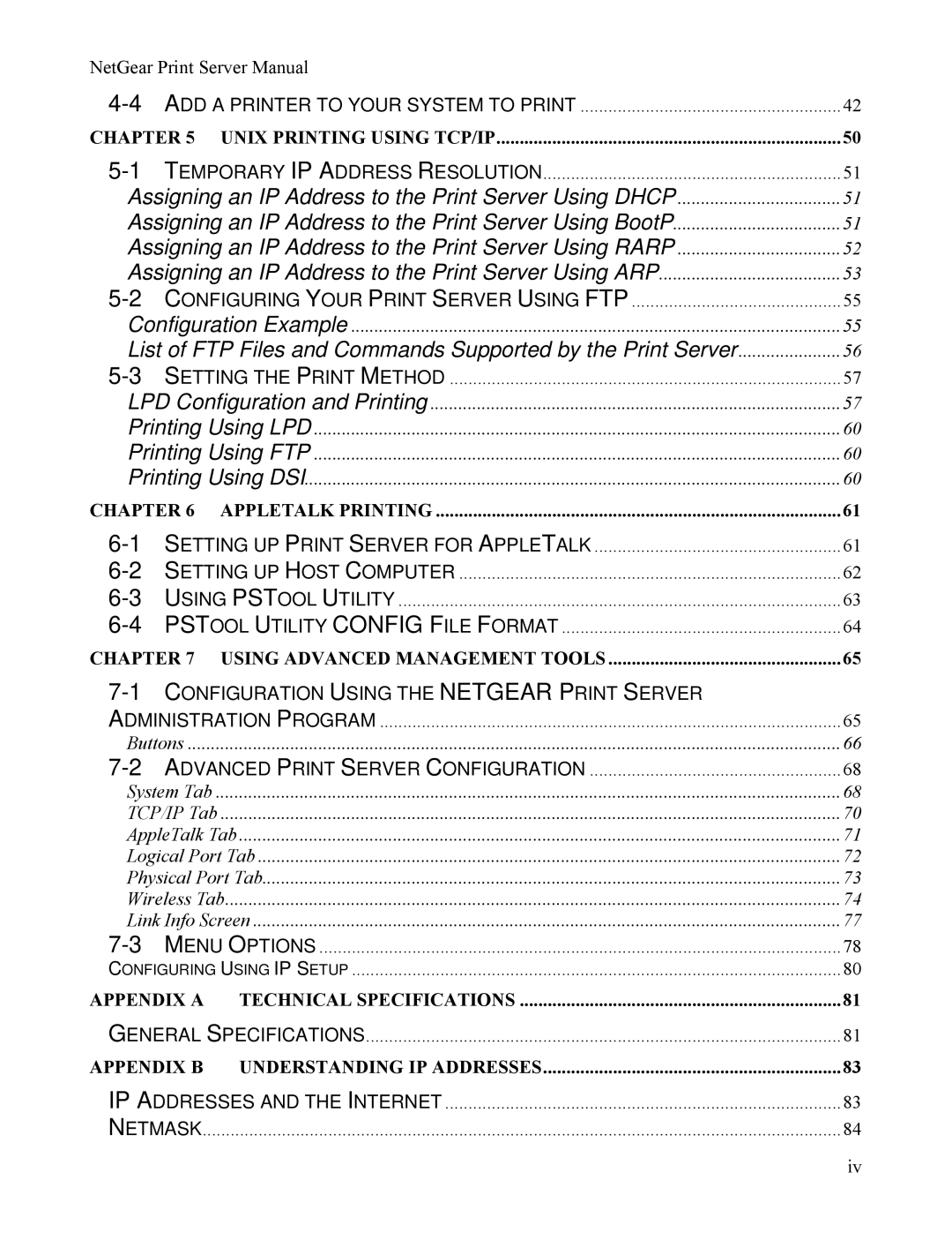 NETGEAR PS111W manual List of FTP Files and Commands Supported by the Print Server 