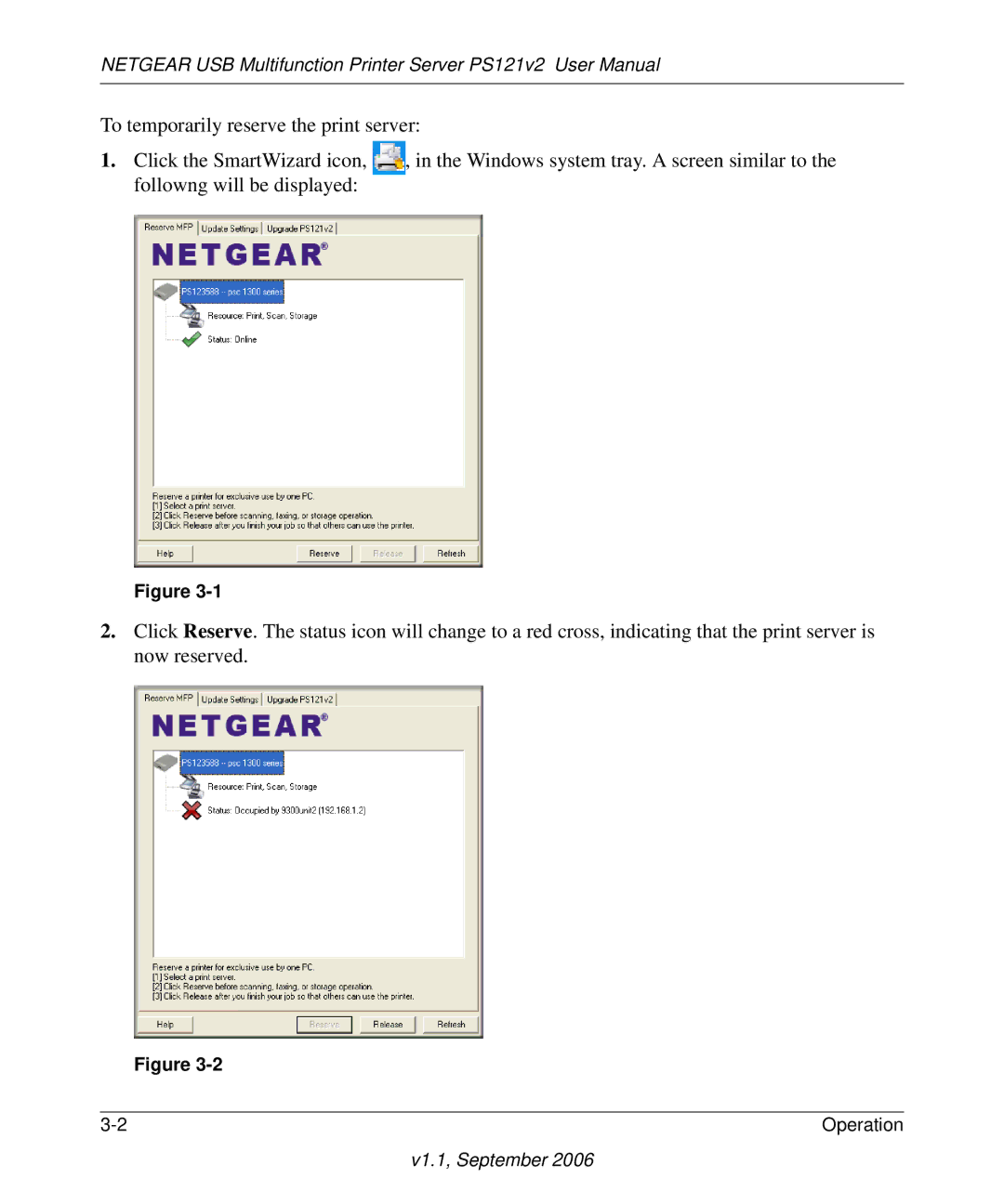 NETGEAR PS121v2 user manual Operation 