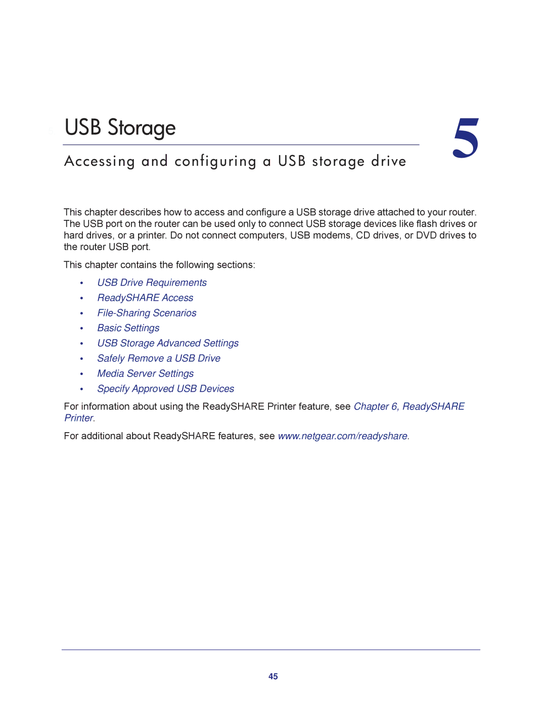 NETGEAR R6300-100NAS user manual USB Storage, Accessing and configuring a USB storage drive 