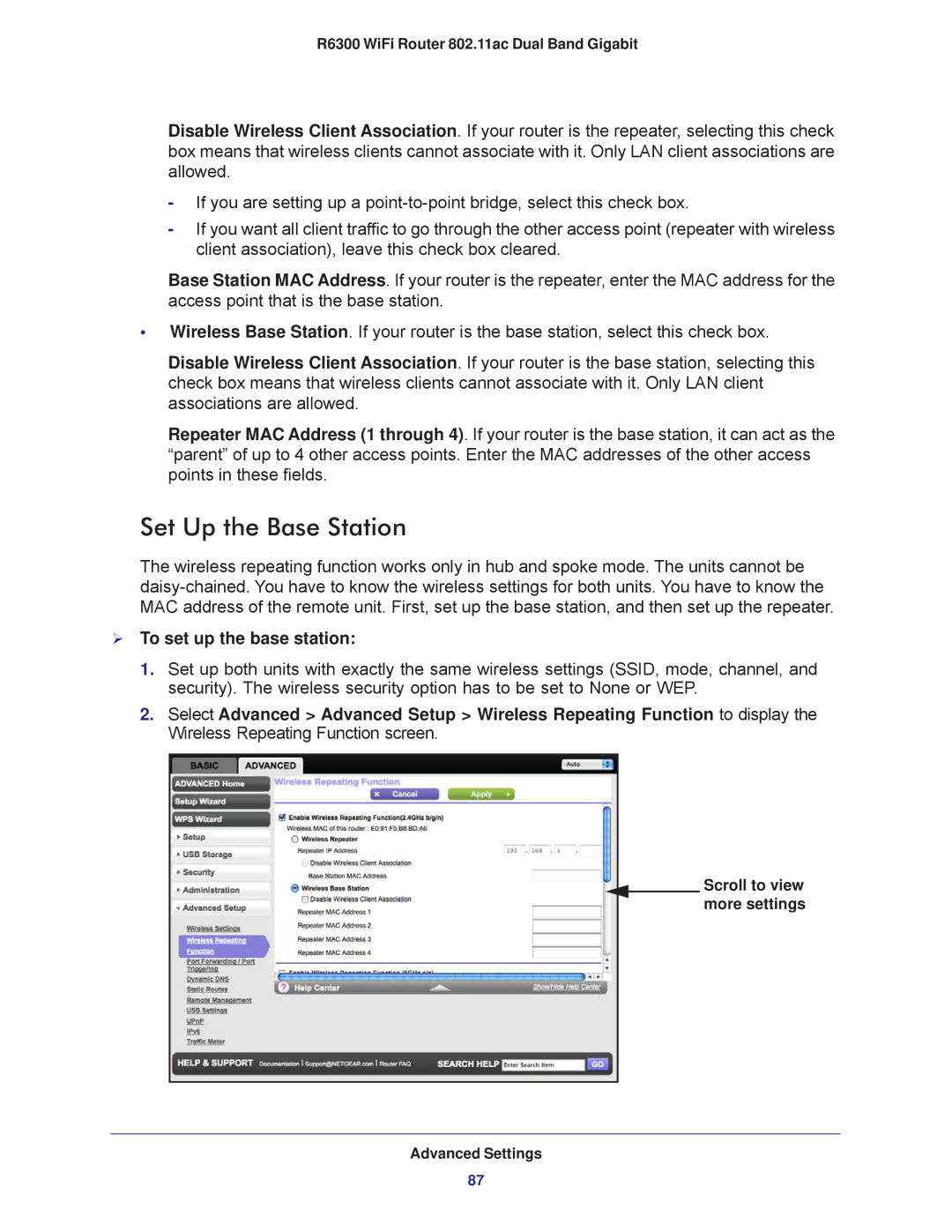 NETGEAR R6300-100NAS user manual Set Up the Base Station,  To set up the base station 