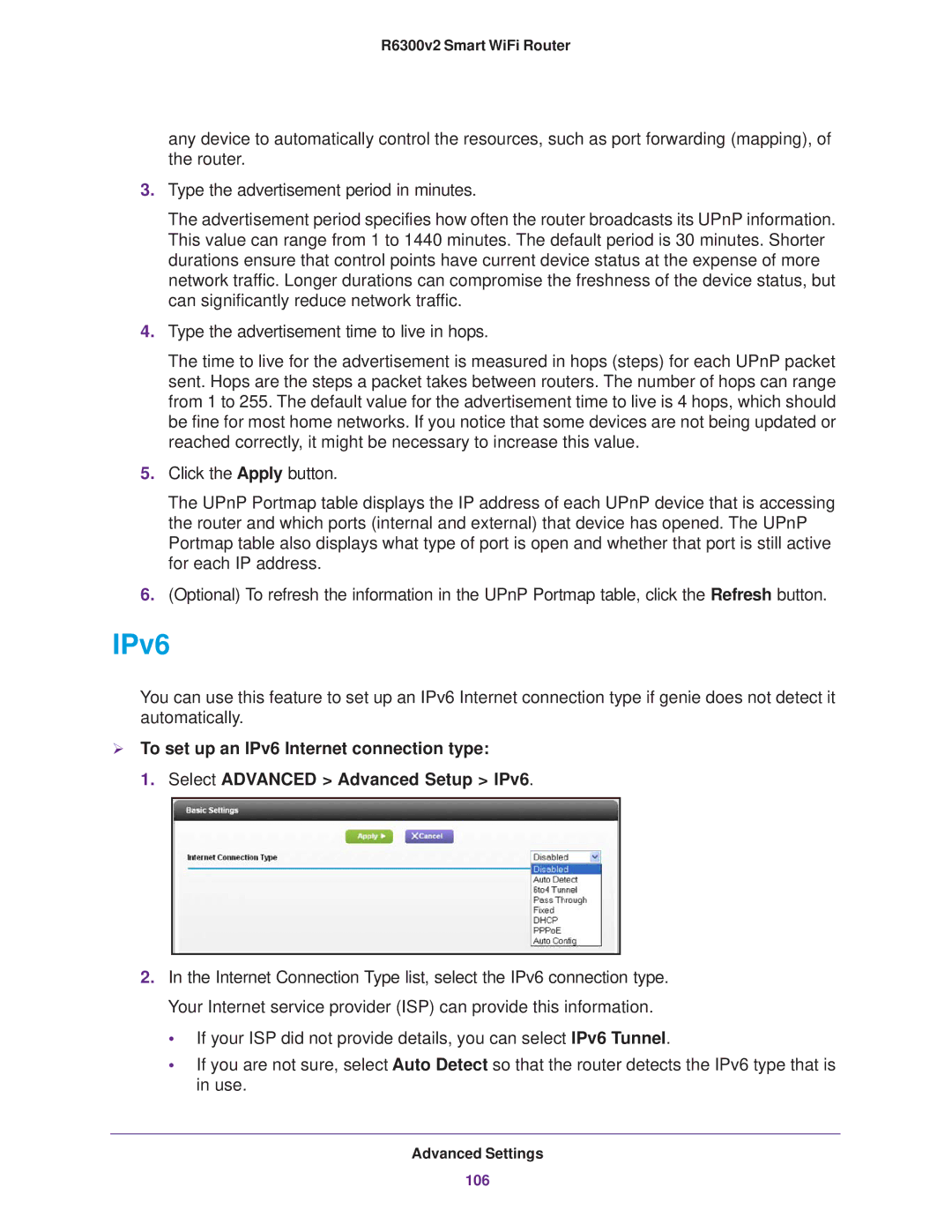 NETGEAR R6300 user manual IPv6 