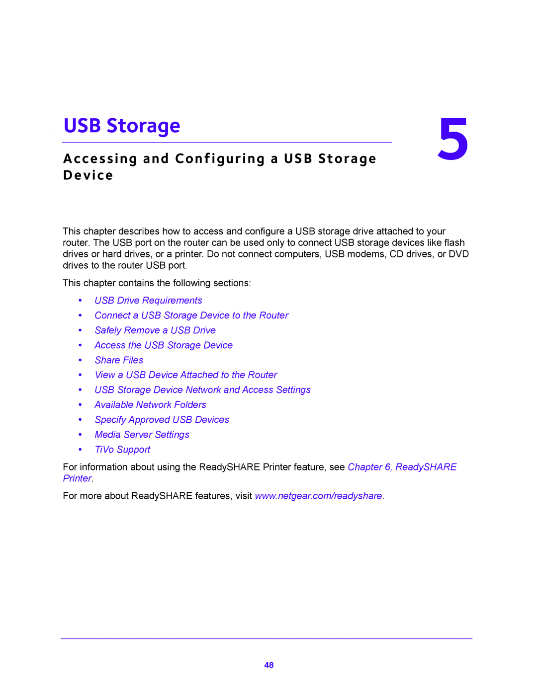 NETGEAR R6300v2 user manual Accessing and Configuring a USB Storage 