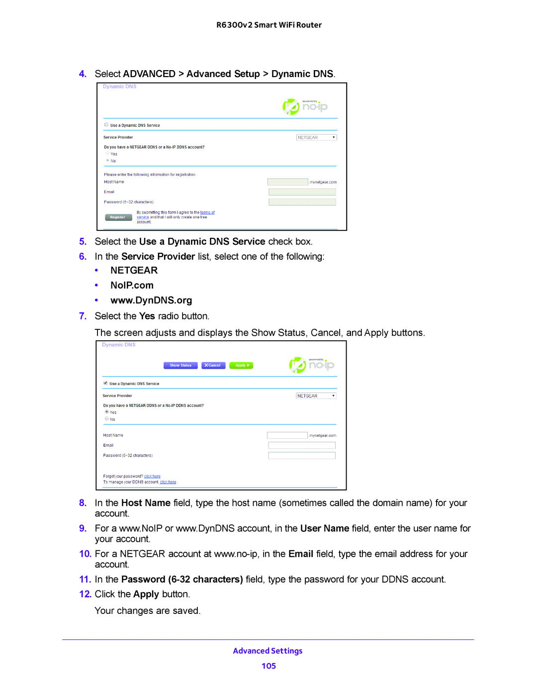 NETGEAR R6300v2 user manual Netgear, NoIP.com 