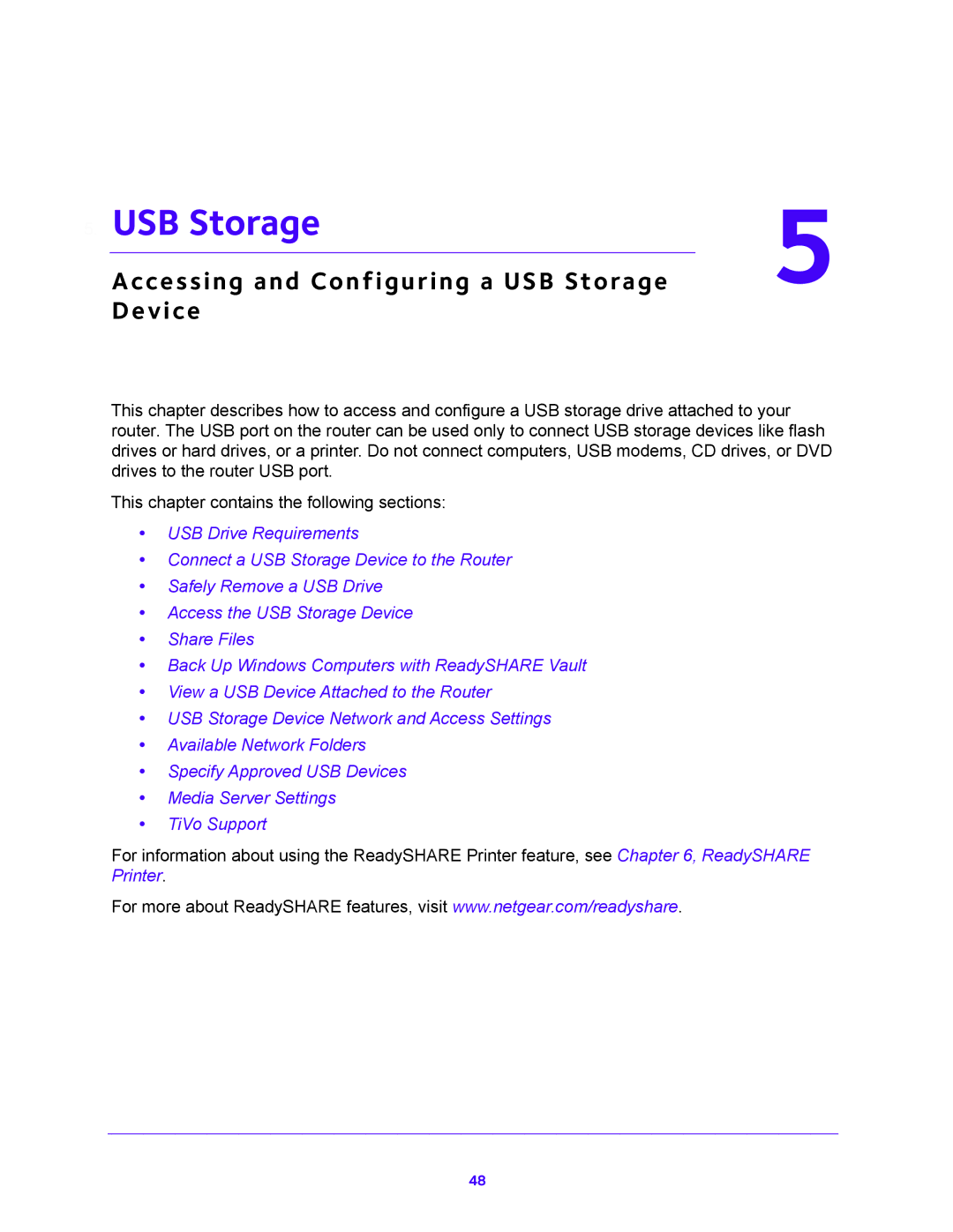 NETGEAR R6300v2 user manual Accessing and Configuring a USB Storage 