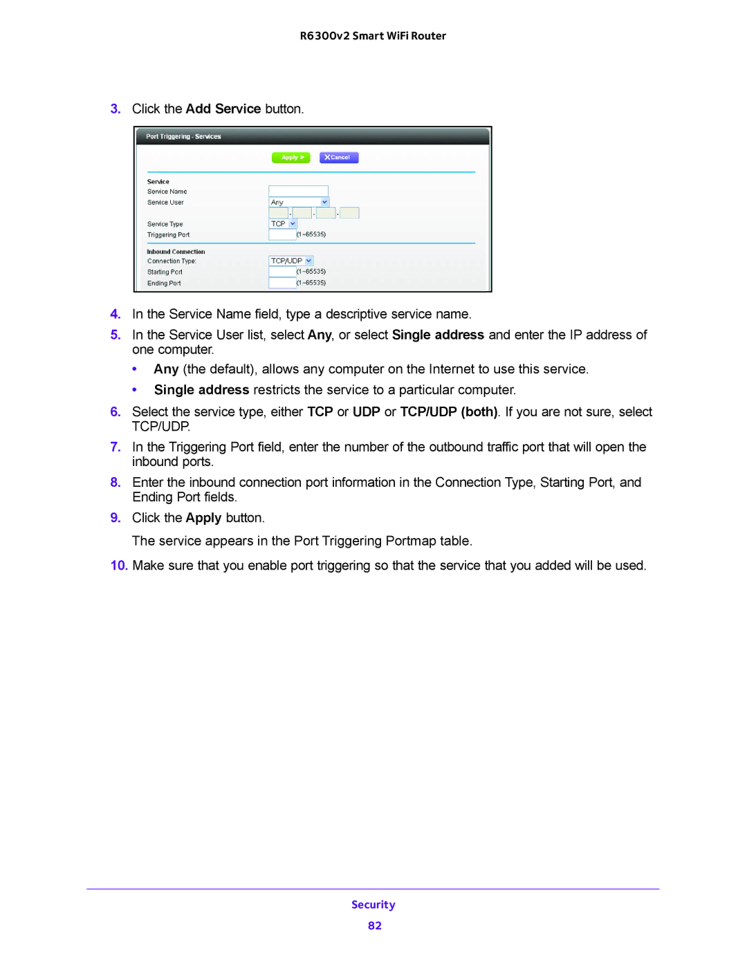 NETGEAR R6300v2 user manual Security 