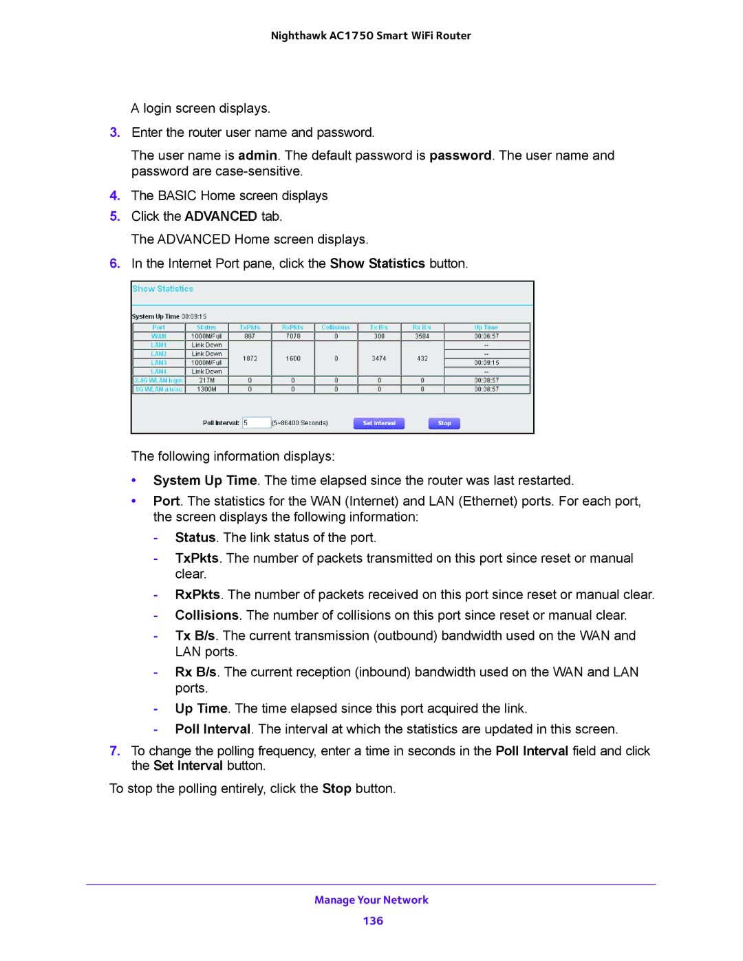 NETGEAR R6700 user manual Manage Your Network 136 