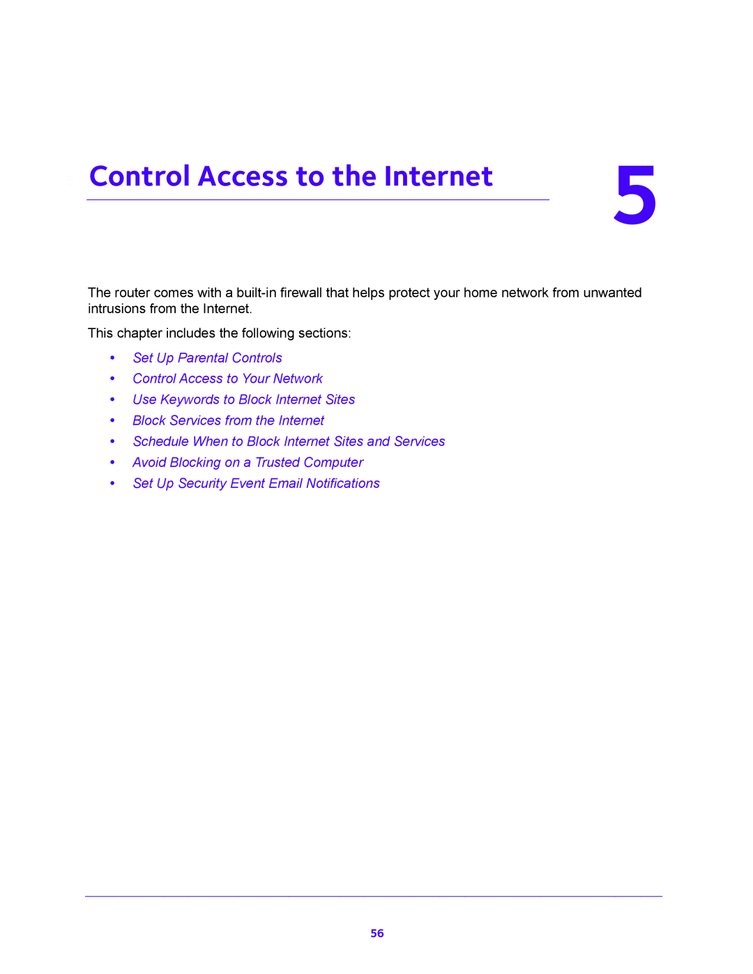 NETGEAR R6700 user manual Control Access to the Internet 