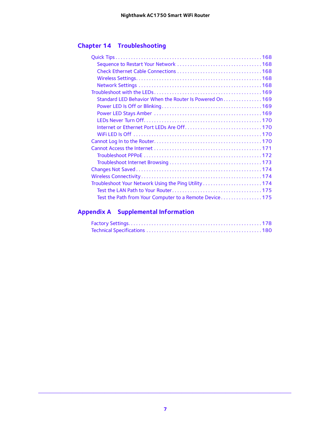 NETGEAR R6700 user manual Appendix a Supplemental Information 