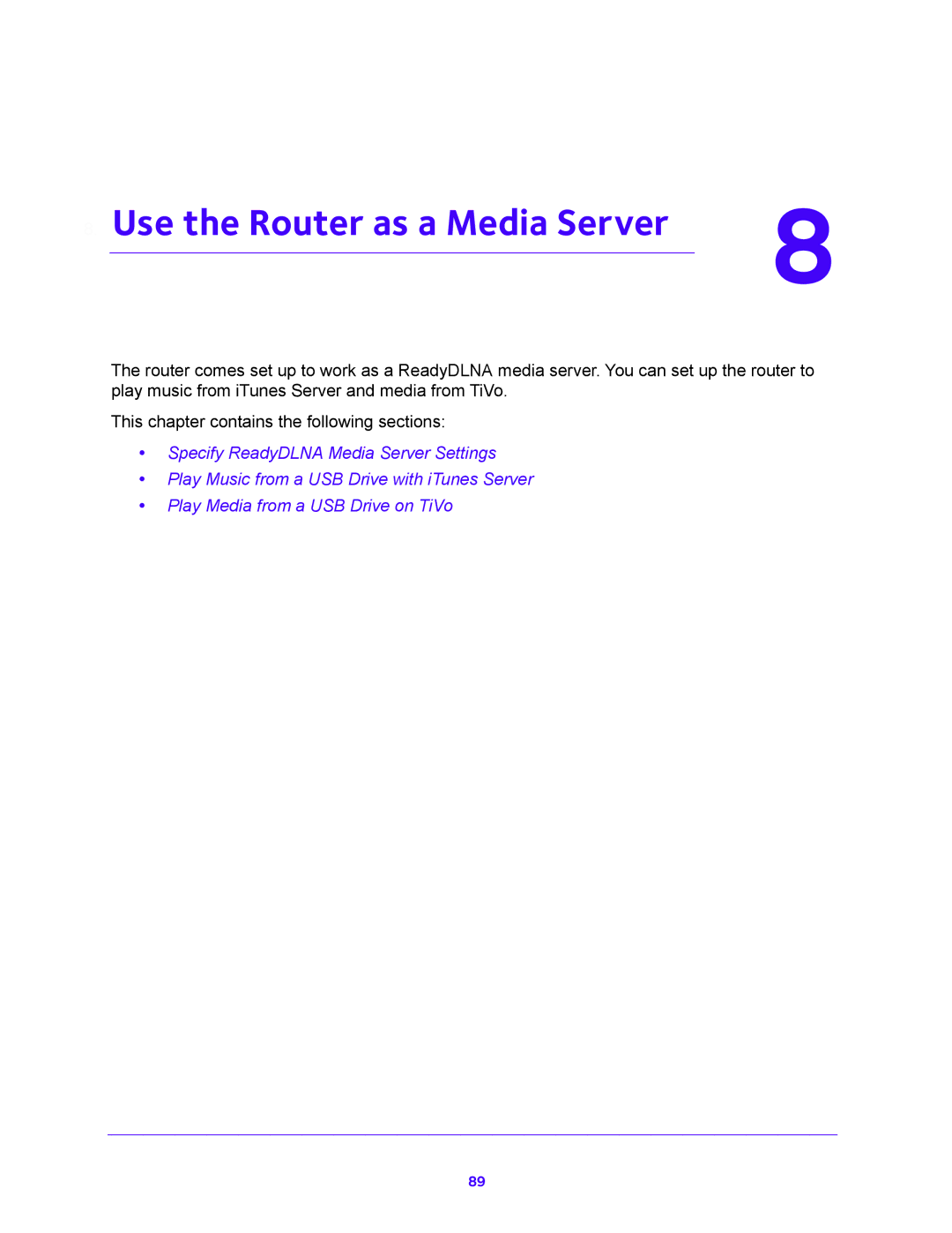 NETGEAR R6700 user manual Use the Router as a Media Server 