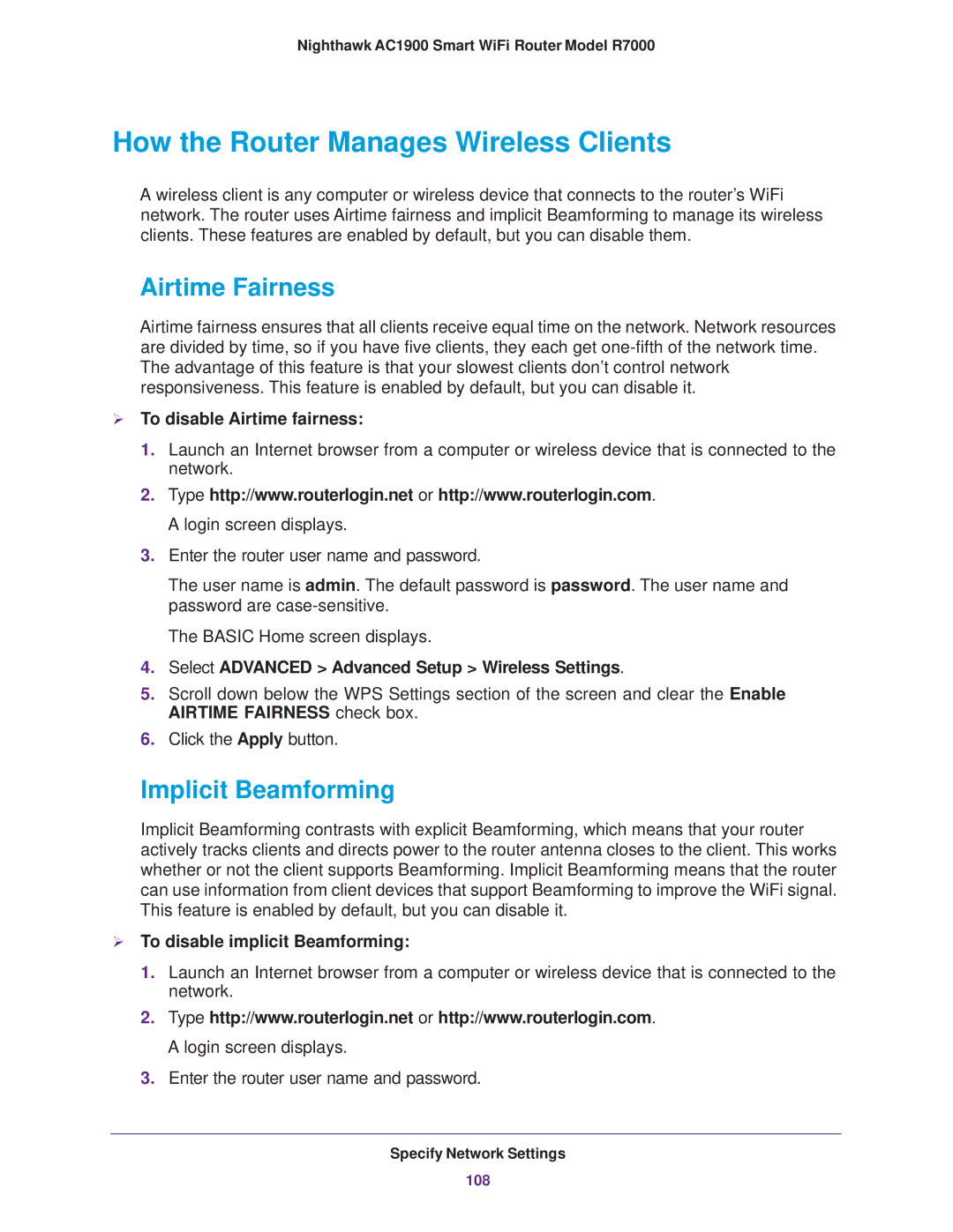 NETGEAR R7000 user manual How the Router Manages Wireless Clients, Airtime Fairness, Implicit Beamforming 