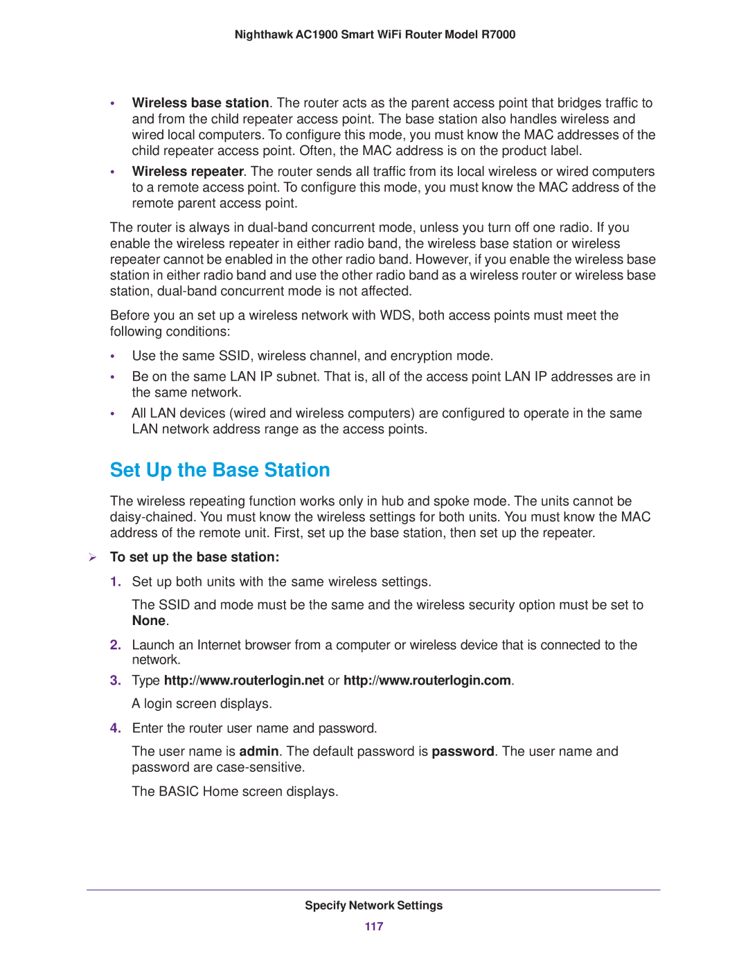 NETGEAR R7000 user manual Set Up the Base Station,  To set up the base station 