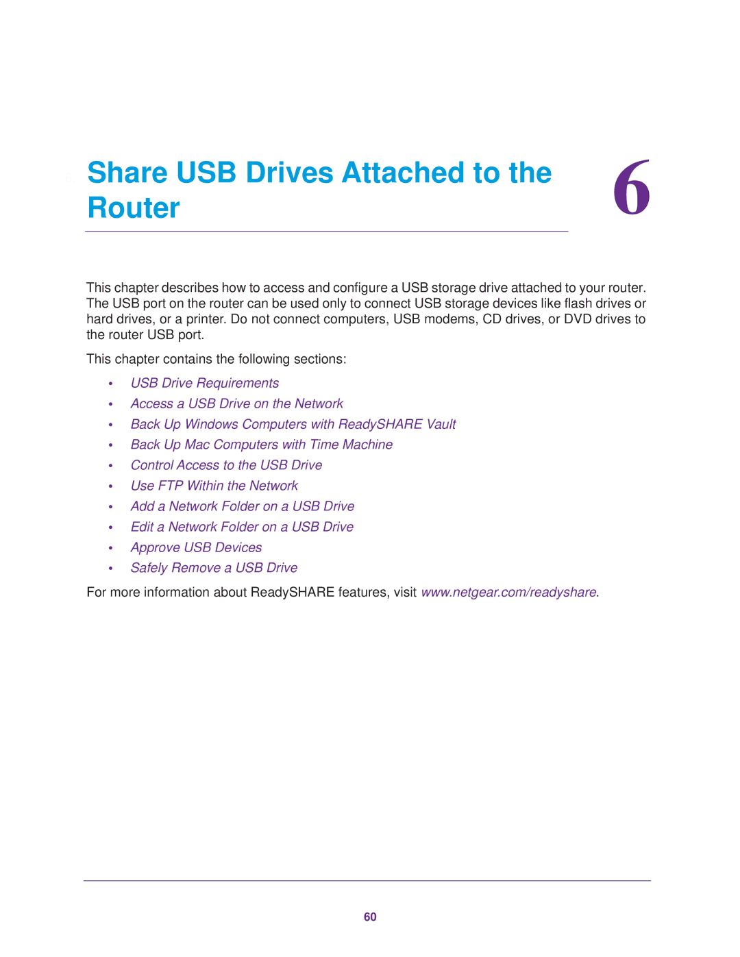 NETGEAR R7000 user manual Share USB Drives Attached to Router 