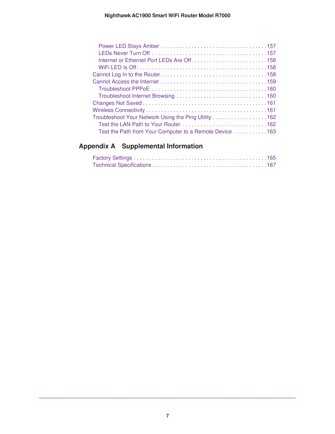 NETGEAR R7000 user manual Appendix a Supplemental Information 