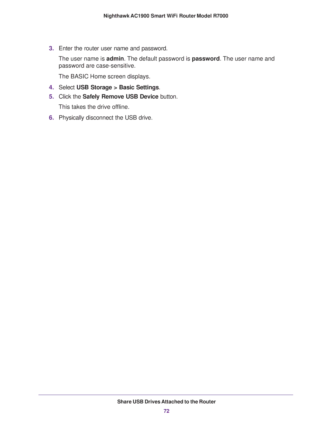 NETGEAR R7000 user manual Select USB Storage Basic Settings 