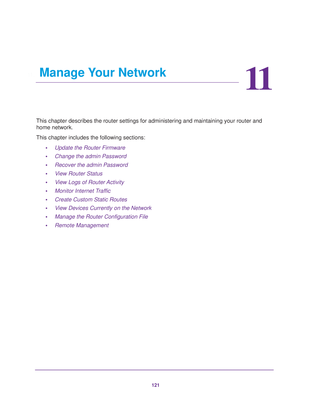 NETGEAR R7000 user manual Manage Your Network, Update the Router Firmware Change the admin Password 