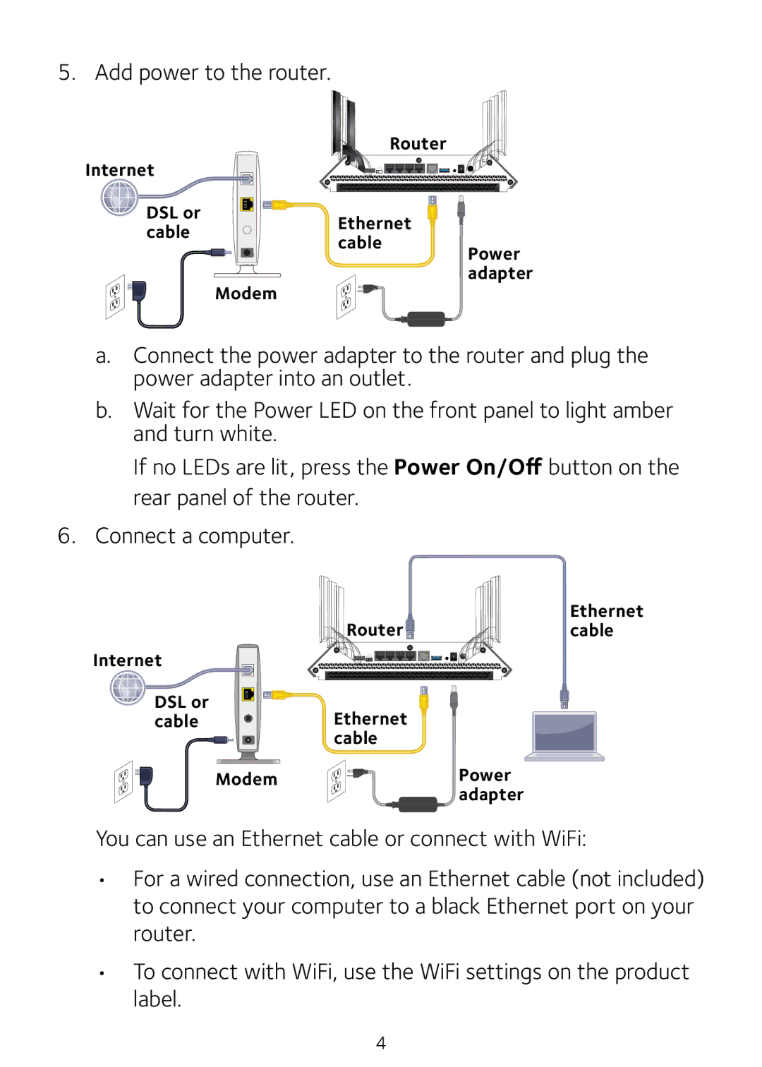 NETGEAR R8000 quick start Add power to the router 