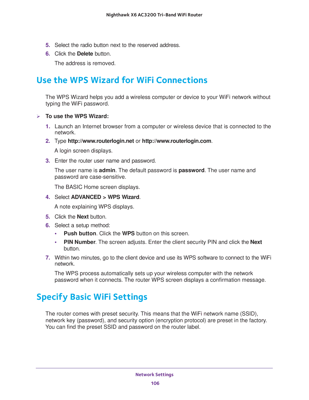 NETGEAR R8000 user manual Use the WPS Wizard for WiFi Connections, Specify Basic WiFi Settings,  To use the WPS Wizard 