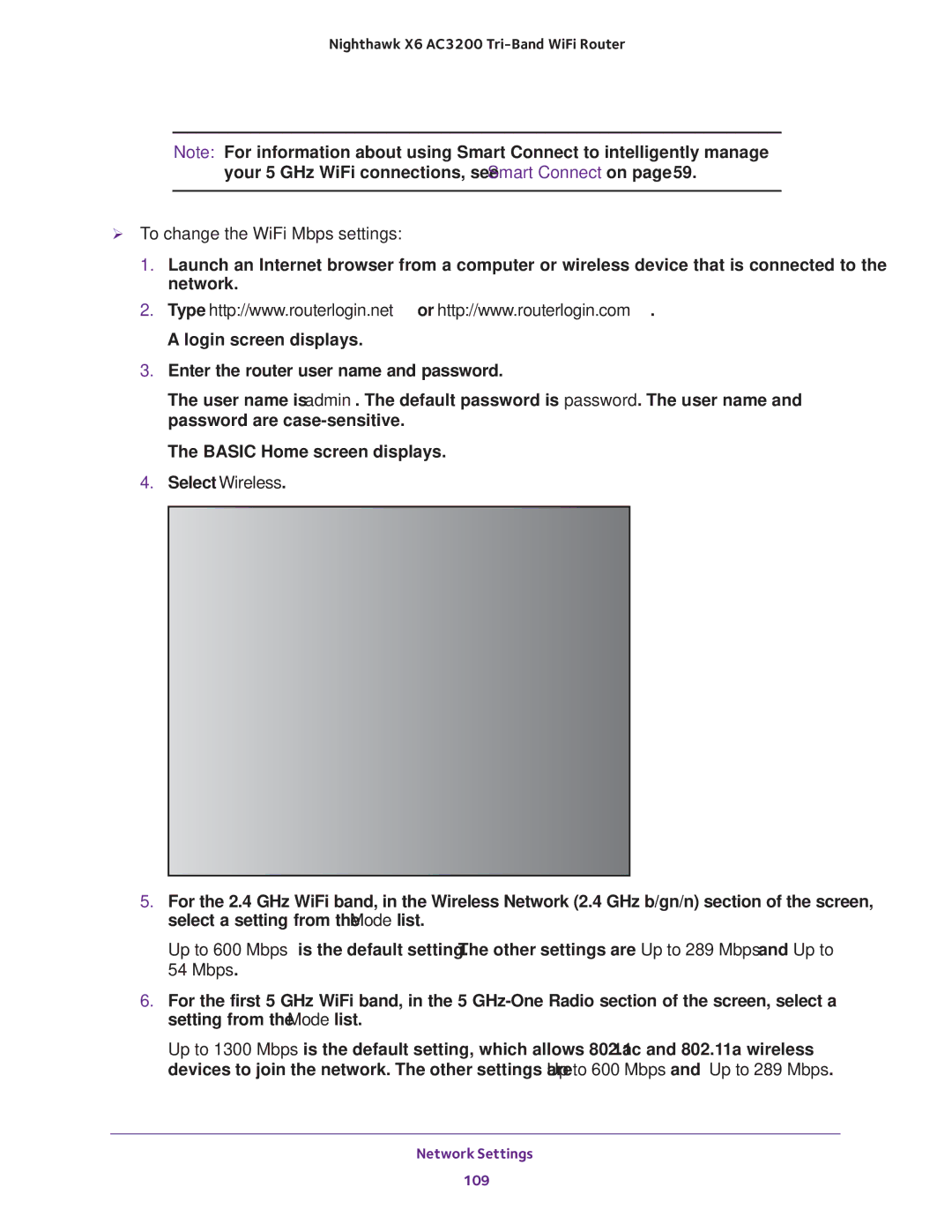 NETGEAR R8000 user manual  To change the WiFi Mbps settings 