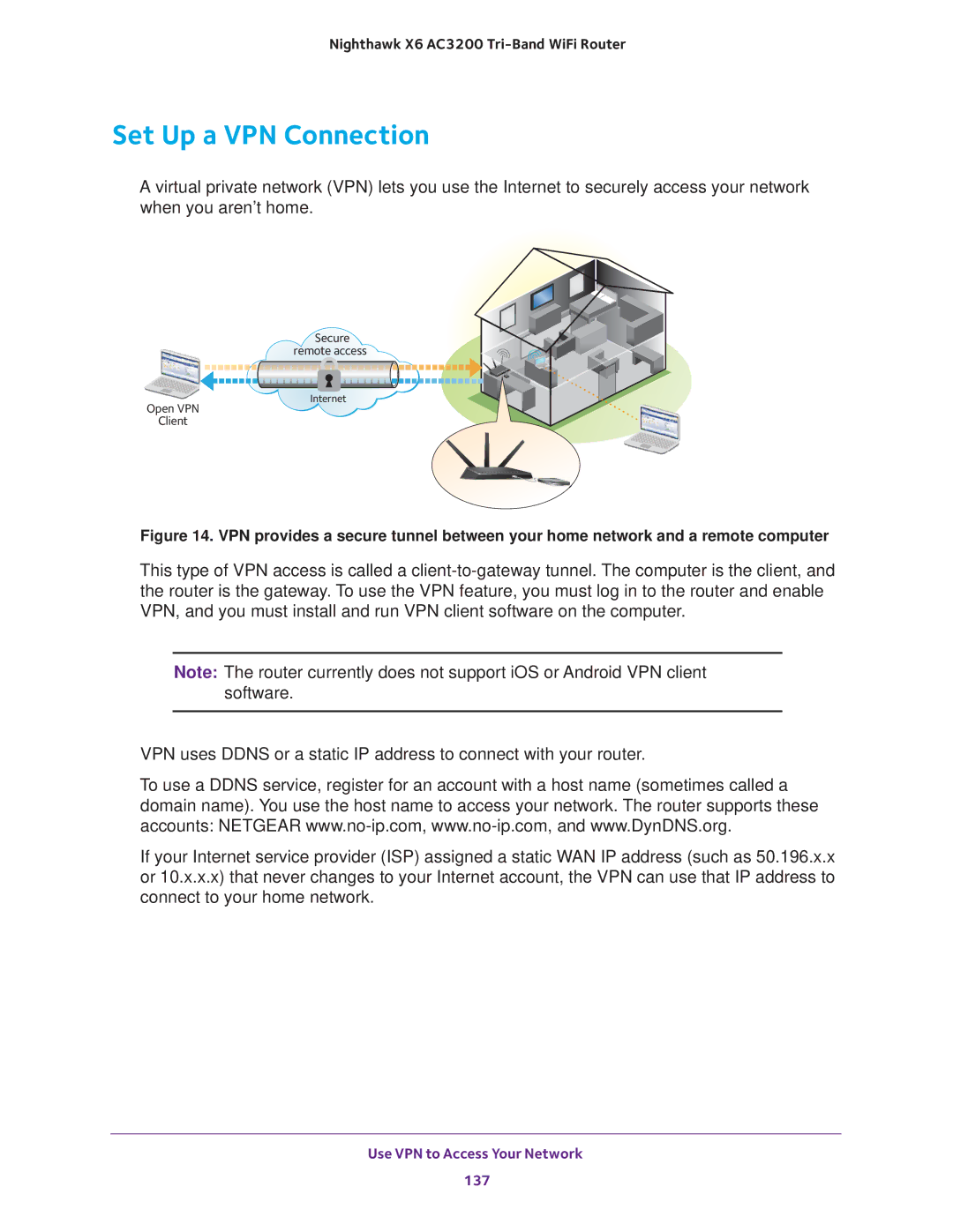 NETGEAR R8000 user manual Set Up a VPN Connection 