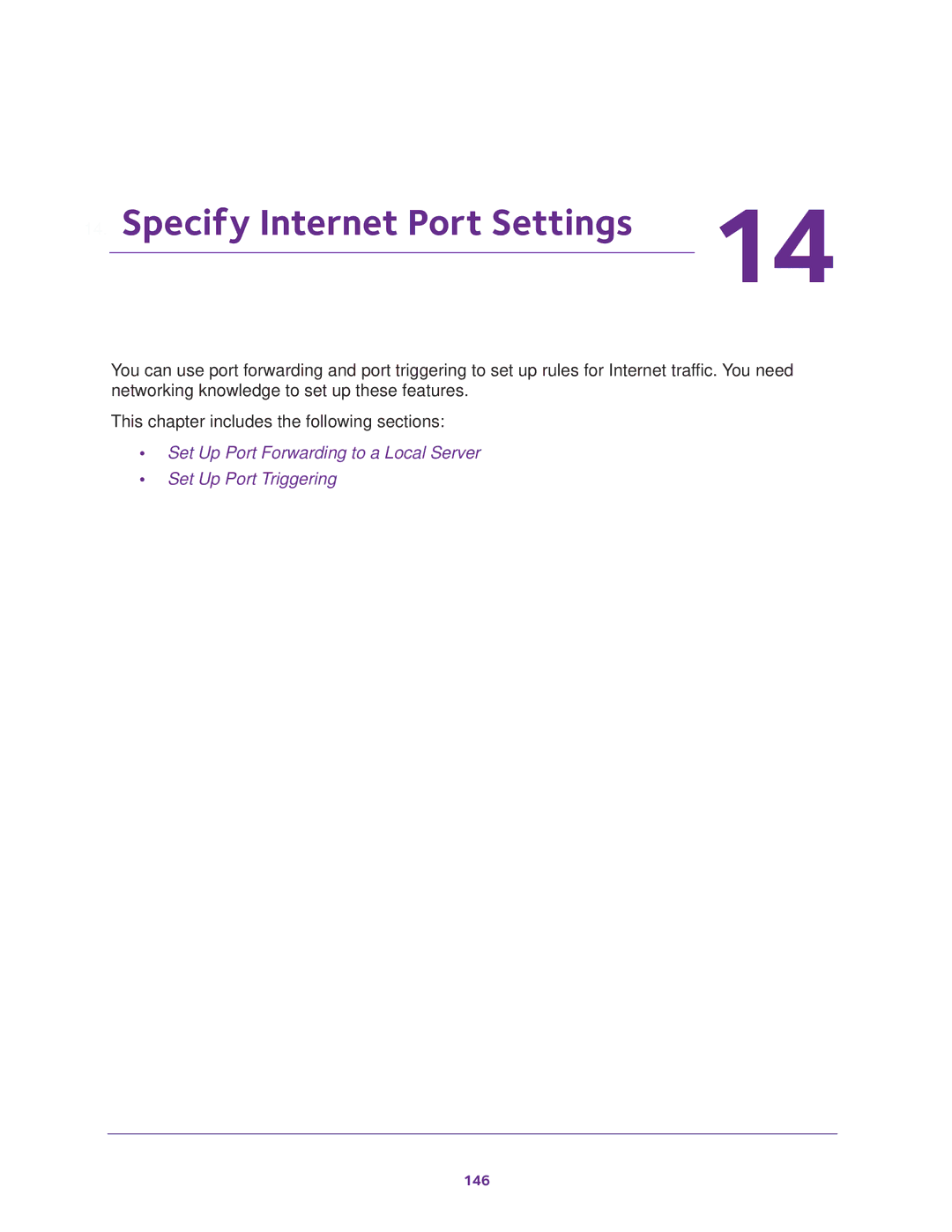 NETGEAR R8000 user manual Specify Internet Port Settings 