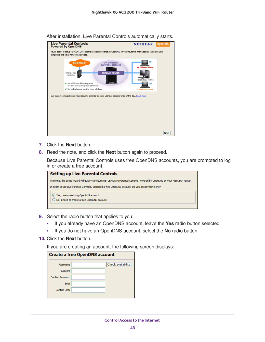 NETGEAR R8000 user manual Control Access to the Internet 