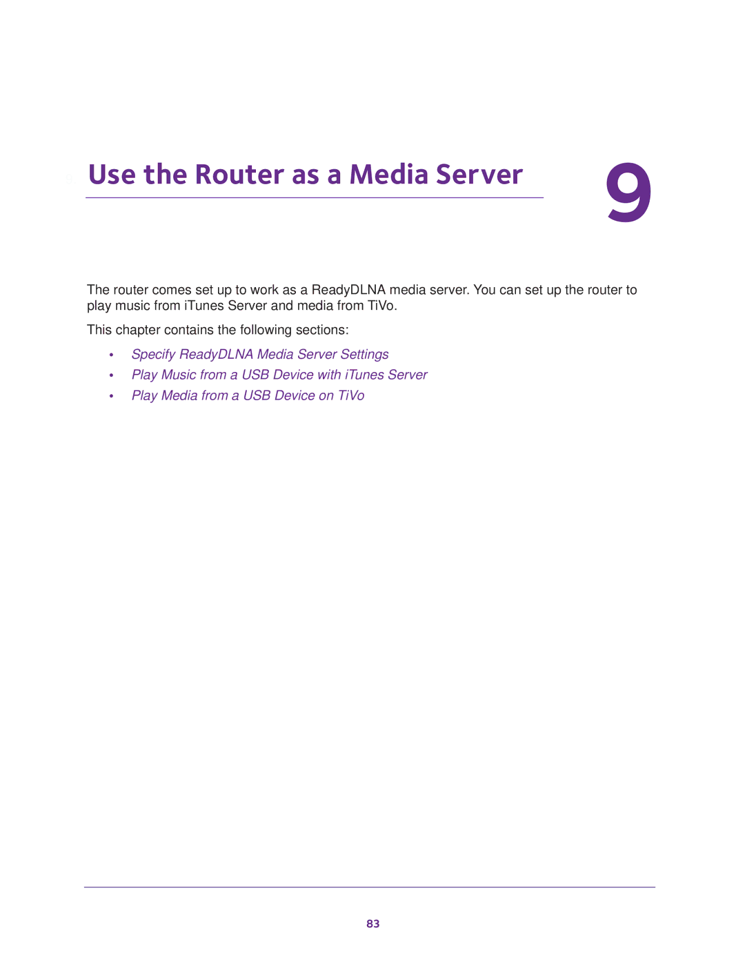 NETGEAR R8000 user manual Use the Router as a Media Server 