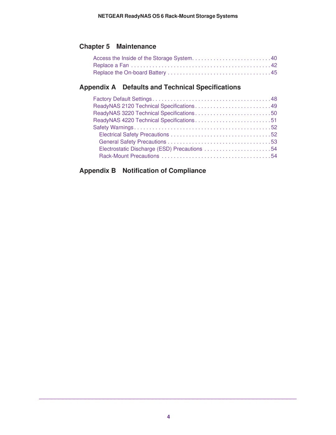 NETGEAR READYNAS 2120, READYNAS 4220, READYNAS 3220 manual Maintenance 