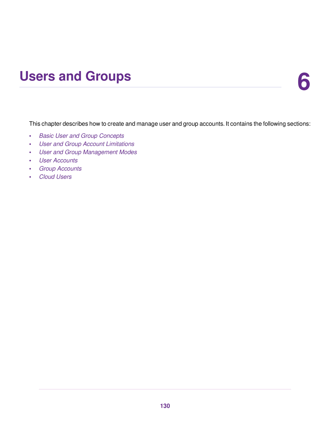 NETGEAR EDA 500, READYNAS 716X, READYNAS 4220, READYNAS 516, READYNAS 316, READYNAS 2120, READYNAS 312 Users and Groups, 130 