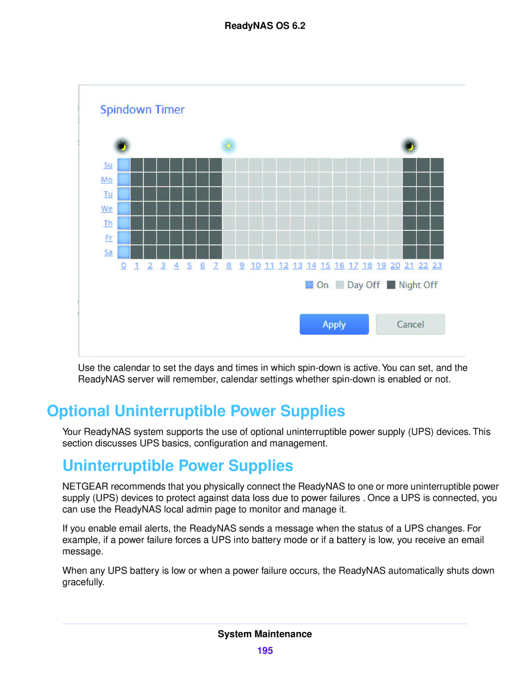 NETGEAR READYNAS 316, READYNAS 716X, READYNAS 4220, READYNAS 516, READYNAS 2120 Optional Uninterruptible Power Supplies, 195 