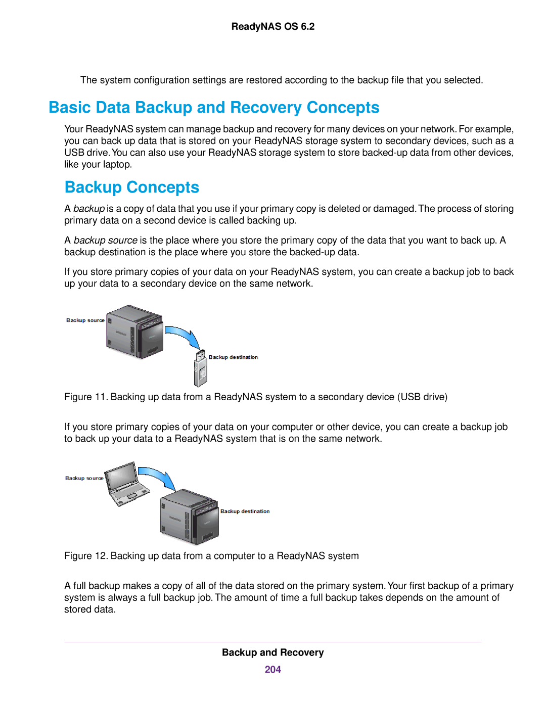 NETGEAR READYNAS 716X, READYNAS 4220, READYNAS 516, EDA 500 Basic Data Backup and Recovery Concepts, Backup Concepts, 204 