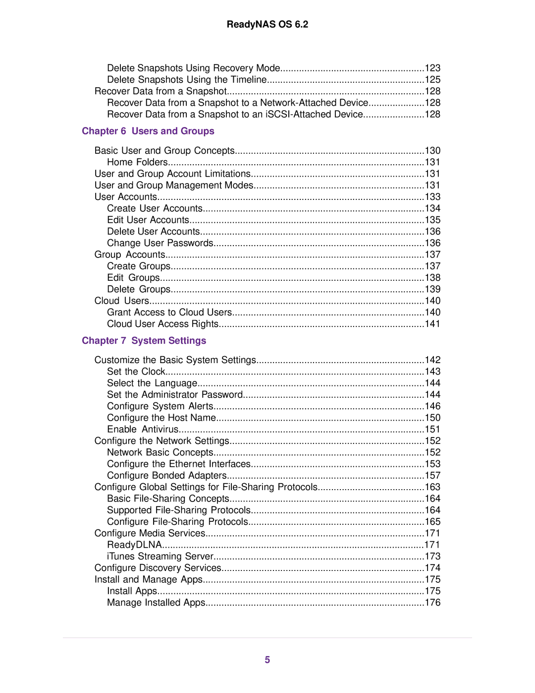 NETGEAR READYNAS 312, READYNAS 716X, READYNAS 4220, READYNAS 516, READYNAS 316, READYNAS 314 Users and Groups, System Settings 