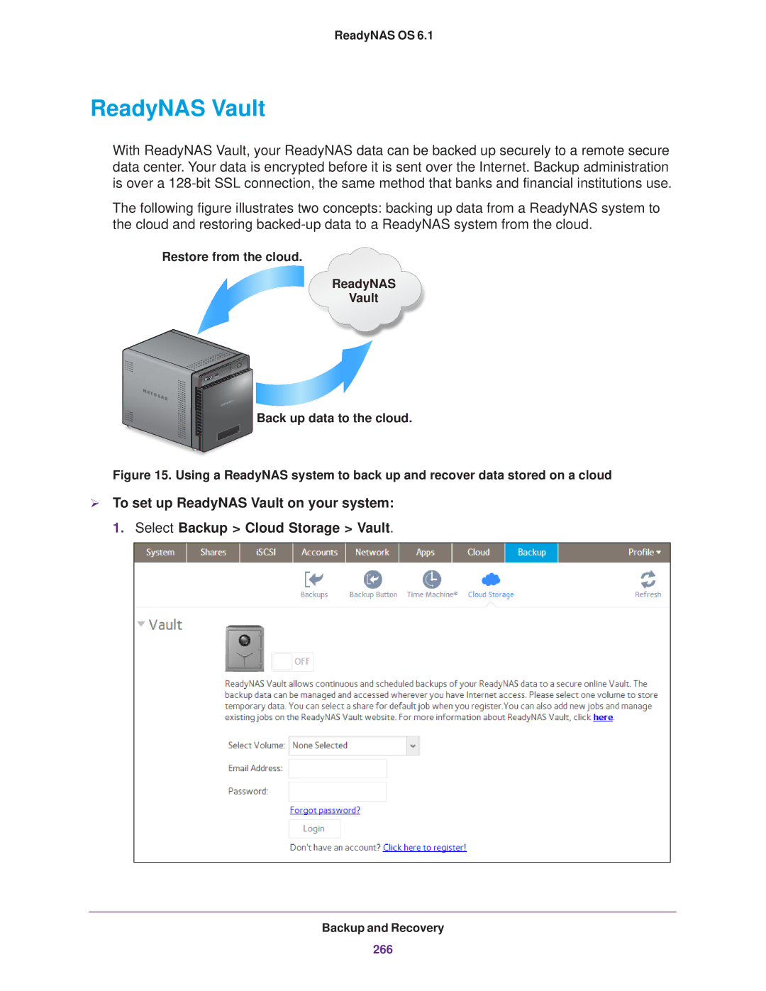 NETGEAR READYNAS 316, READYNAS 716X, READYNAS 516, READYNAS 312, READYNAS 314, READYNAS 102, READYNAS 104 ReadyNAS Vault 