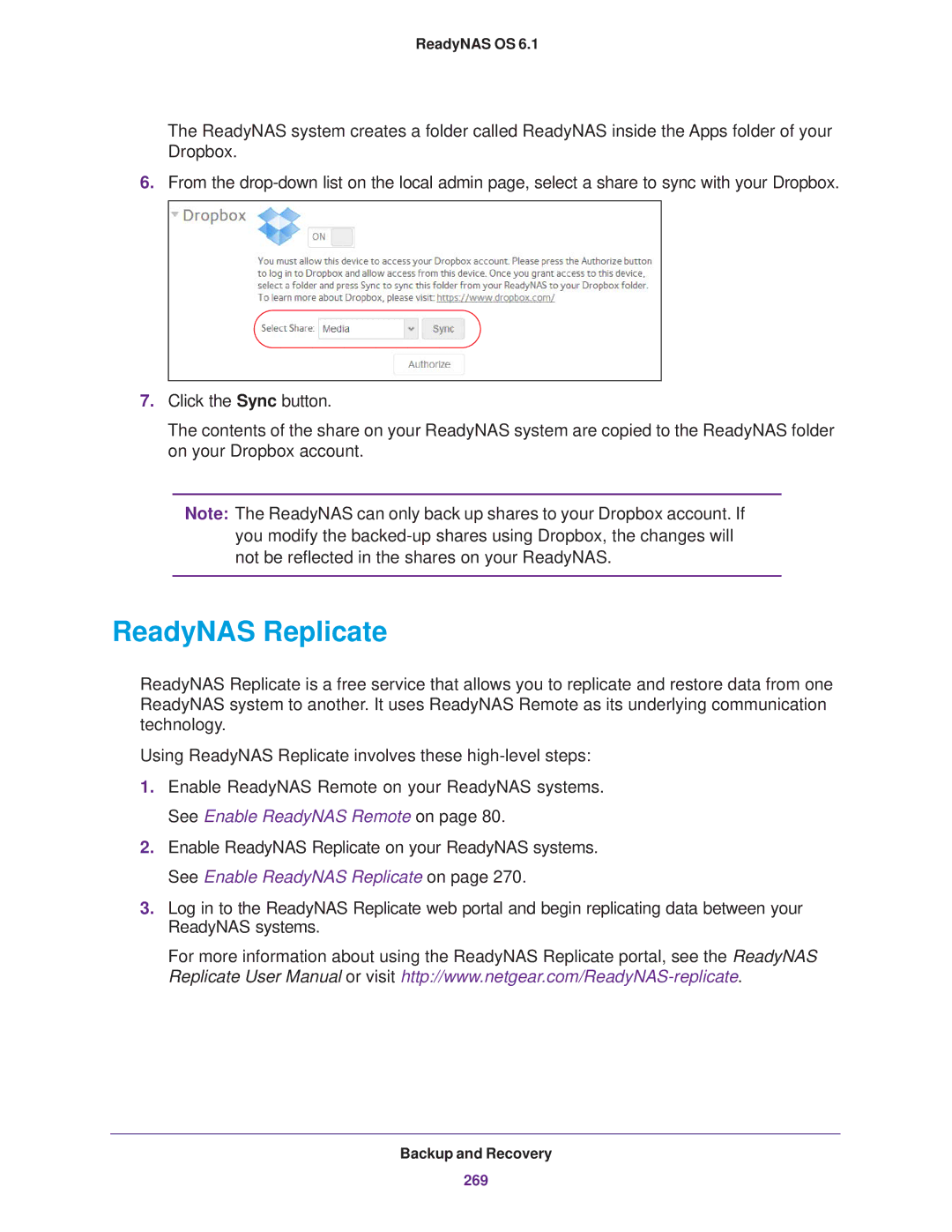 NETGEAR READYNAS 102, READYNAS 716X, READYNAS 516, READYNAS 316, READYNAS 312, READYNAS 314, READYNAS 104 ReadyNAS Replicate 